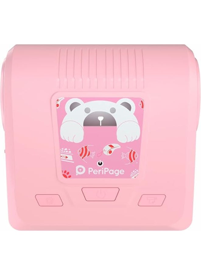 PeriPage A3 203dpi Sticker Printer - Mini Thermal Printer, A3 Sticker Maker Machine, Portable Bluetooth Pocket Phone Printer for Anatomy Flashcards, Journal, Notes, Kids Gift, Receipts, Pink - Image 1