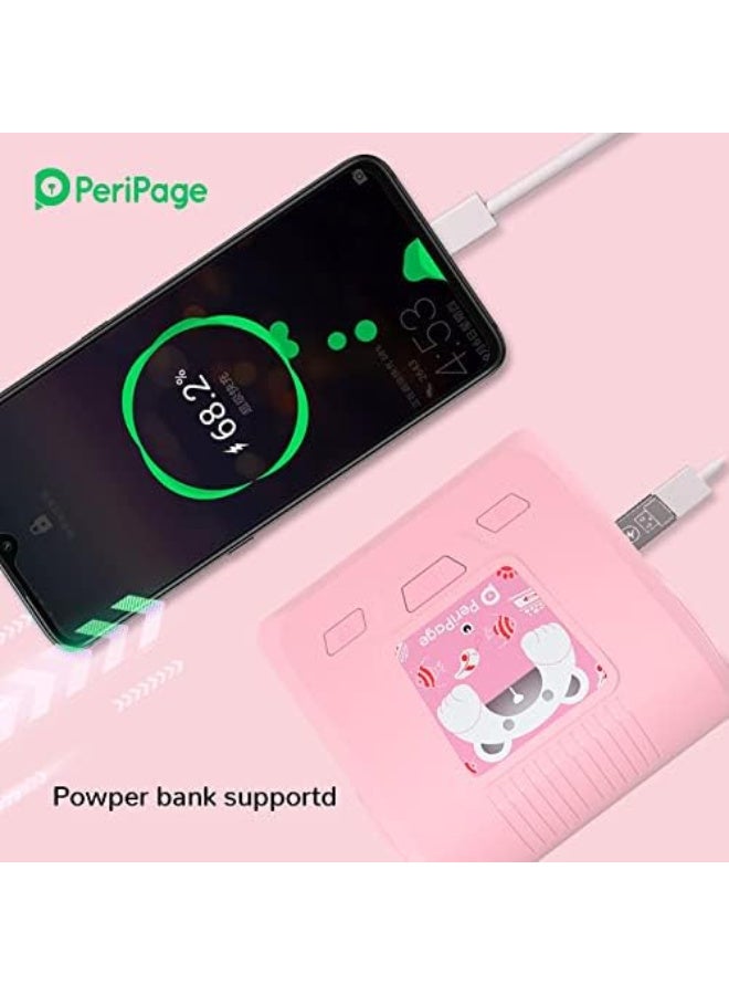 PeriPage A3 203dpi Sticker Printer - Mini Thermal Printer, A3 Sticker Maker Machine, Portable Bluetooth Pocket Phone Printer for Anatomy Flashcards, Journal, Notes, Kids Gift, Receipts, Pink - Image 2