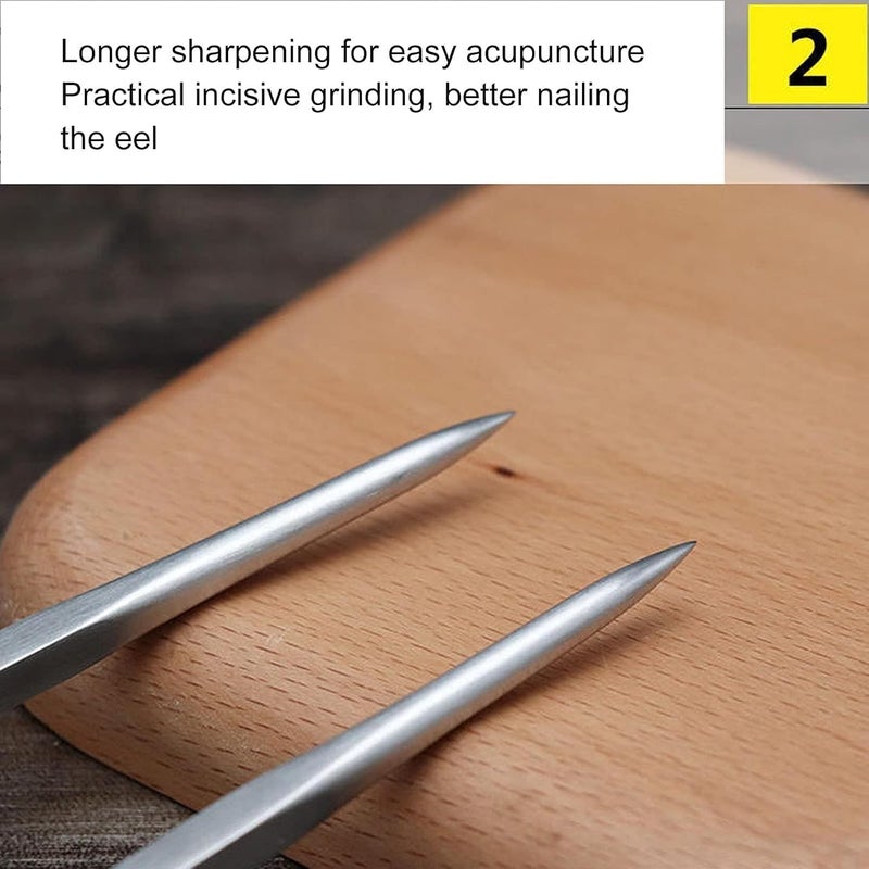 Beufee 2Pcs Japanese Style Eel Spike Sashimi Knife T-shape Stainless Steel Sushi Chef Tools for Home Kitchen Restaurant - Image 3