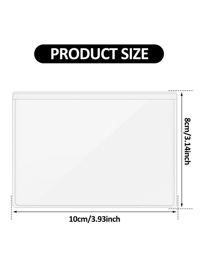 Prasacco 30 Pcs Selfadhesive Index Card Holders Business Card Pockets Clear Plastic Labels Holders For Organizing Storage Bins Library Card Shelves (3.93 X 3.14 Inches)  - Image 3