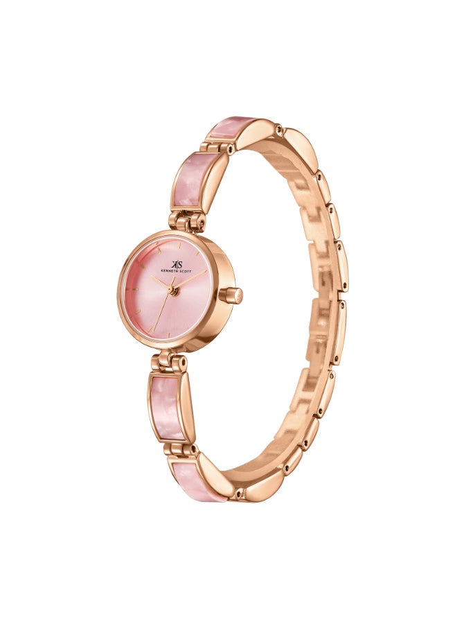 KENNETH SCOTT Women's Alloy and Acetate Plastic Analog Watch K24502-RCPP - 22 mm - Image 2