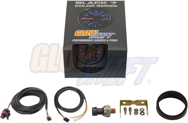 GLOWSHIFT Tinted 7 Color 100 PSI Oil Pressure Gauge Kit - Includes 1/8-27 NPT Electronic Sensor & Wiring - Multi-Color Display - Black Dial - Smoked Lens - for Car & Truck - 2-1/16" 52mm - Image 5