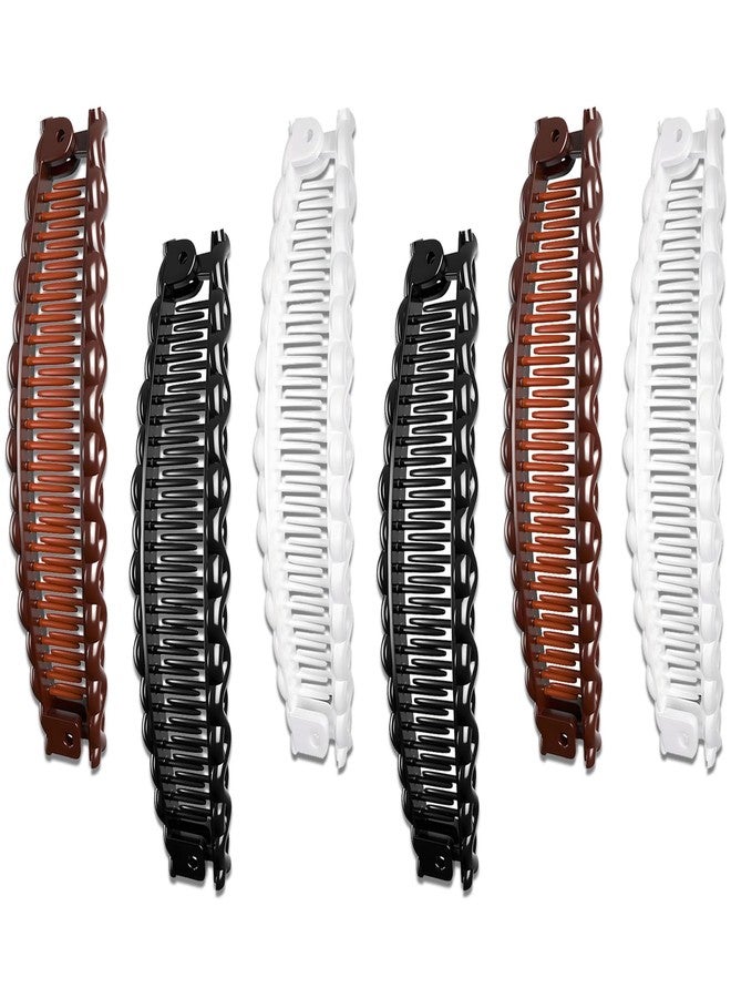 Jaasuee Banana Hair Clip Set - 6-Pack Hair Clincher Combs for Women - Durable Plastic, Dense Teeth, Fish Shape Ponytail Holders for Thick, Long Hair, Ideal Present - Image 1