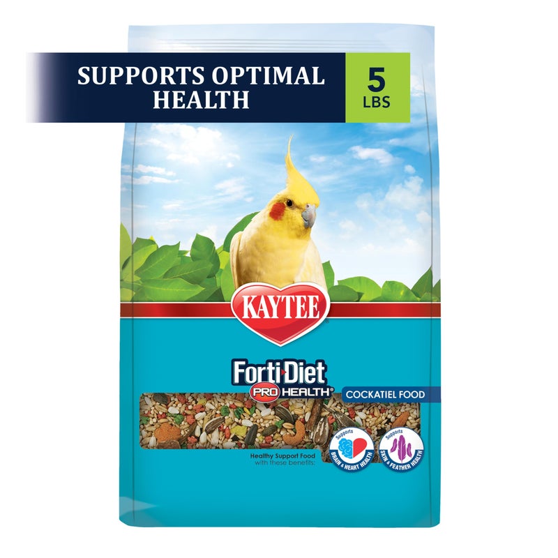 Kaytee Forti-Diet Pro Health Nourish+Protect Cockatiel Food, Comprehensive Nutrition Backed by Science, Digestive Health, Immune Support, 5 pounds - Image 2