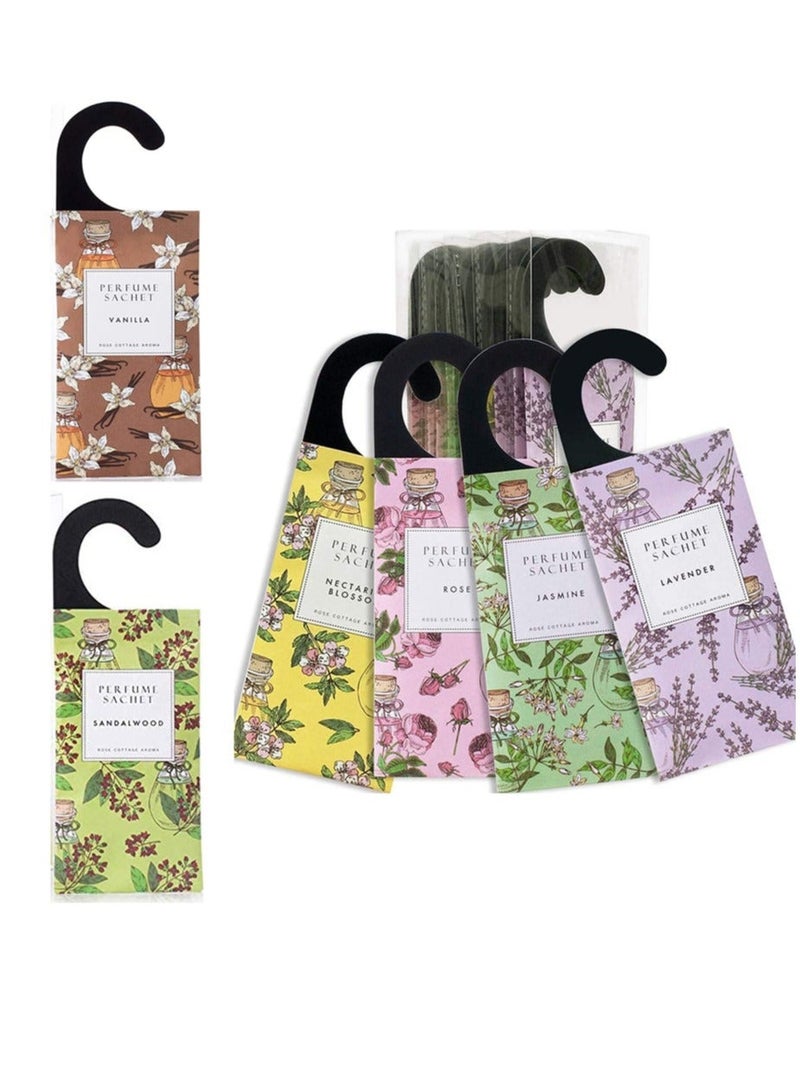 6 Scents of Floral Hanging Sachet Closet Deodorizer 1 Pack 12 Pcs Scent Sachet Drawer Freshener Closet Air Freshener Scented Deodorizer Freshener for Home Car Long Lasting Scented Sachets Smell Goods - Image 1