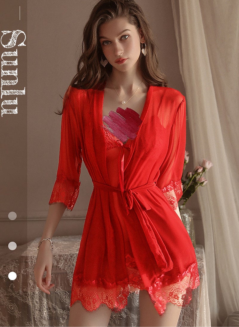 Women's Mesh Lace Suspender Underwear Nightdress