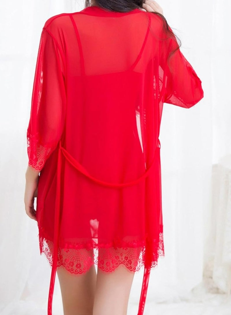 Women's Mesh Lace Suspender Underwear Nightdress