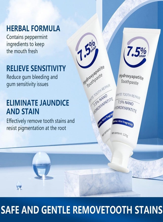 tebazoew Hydroxyapatite Toothpastes for Enamel Protection and Tooth Strengthening, Fluoride-Free Formula for Sensitive Teeth, Gentle and Effective Formula, Gentle Mint, Fresh Breath (1PCS - Image 5