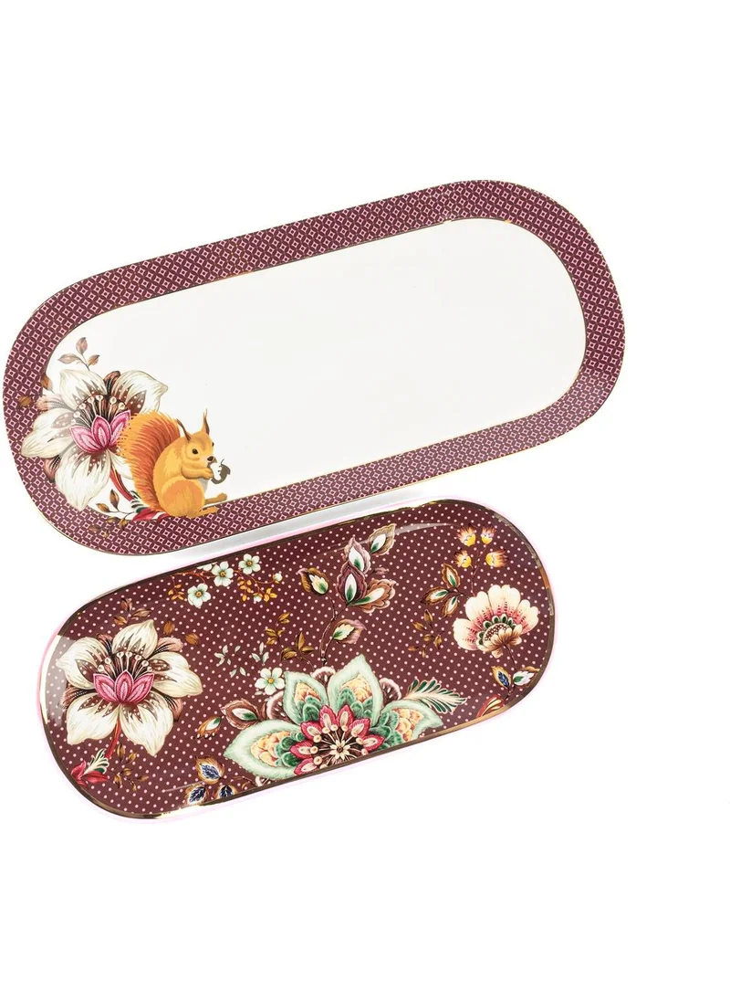 Mikasa Moor Magenta 2-pack Oval Serving Plate 20X43 16X34CM