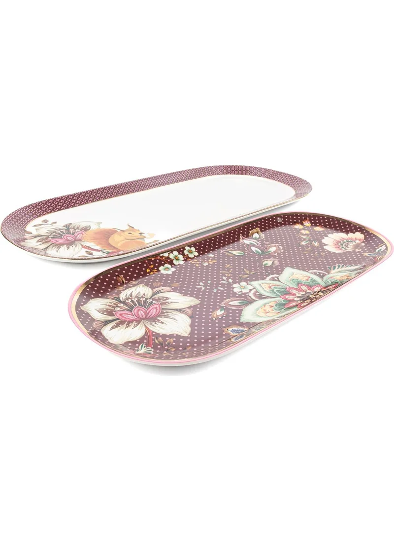 Mikasa Moor Magenta 2-pack Oval Serving Plate 20X43 16X34CM