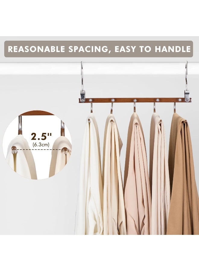 HOUSE DAY Pants Hangers Space Saving, Wood Jean Hangers for Closet, Non Slip Multi Functional Pants Rack Hanger Multiuse Pant Organizer for Closet Space Saving Hangers for Pants (4PACK, Walnut) - Image 5
