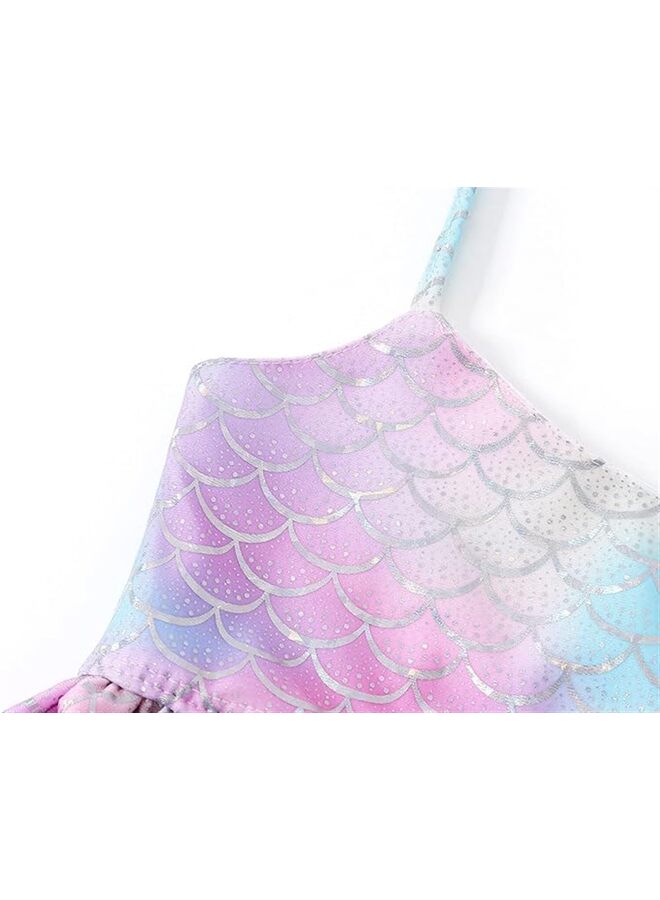 Mermaid Swimsuit Bikini Set for Little Girls Princess Swimming Costume 4 Pieces Kids Role Play Bathing Suit Set?Mermaid for Swimming Girls Swimsuit Princess (Color : Pink, Size120 - Image 4