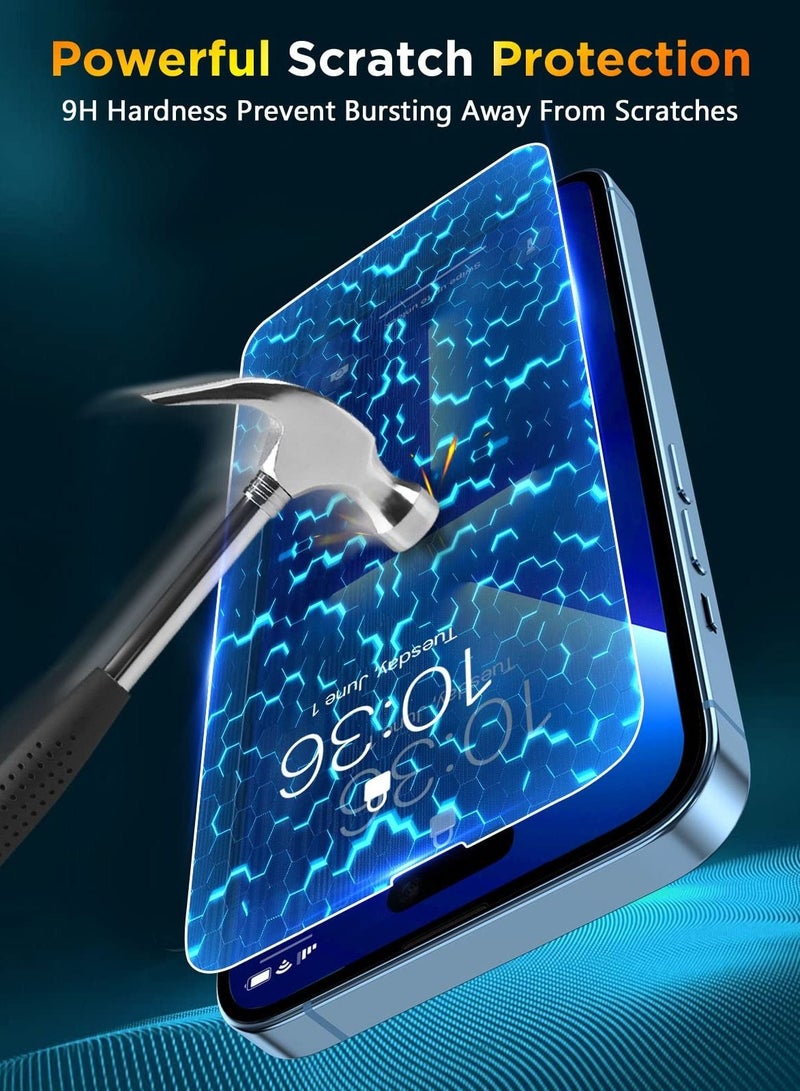 BORTONY Screen Protector Compatible with 14 Pro Max 6.7" Tempered Glass 9H Hardness [HD Clear] [Anti-Scratch] [Bubble Free] For Apple iPhone 14 Pro Max - Image 2