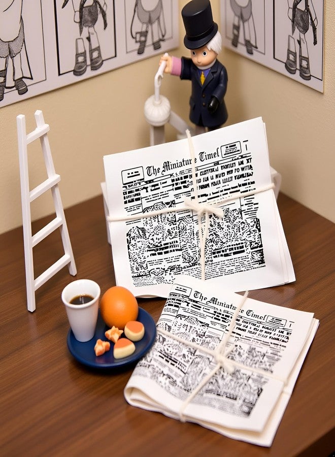 Jowxsx 1/12 Miniature Newspaper Dollhouse Decoration Accessories, DIY Doll House Kit - Image 4