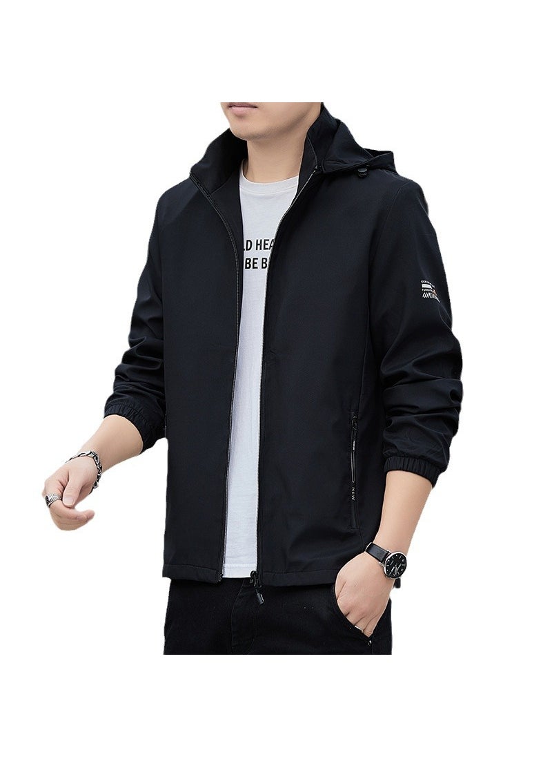 Generic - 2024 Mens Spring Autumn Casual Hooded Jacket Dark blue - Image 1