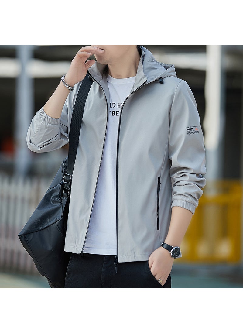 Generic - 2024 Mens Spring Autumn Casual Hooded Jacket Dark blue - Image 1