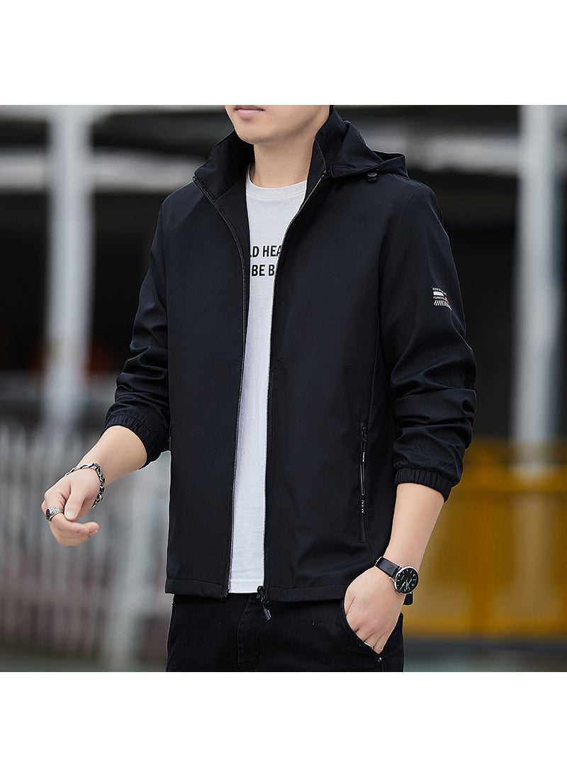 Generic - 2024 Mens Spring Autumn Casual Hooded Jacket Dark blue - Image 1