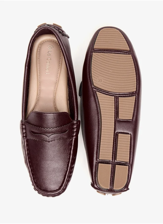 لو كونفورت Women Textured Slip-On Moccasins