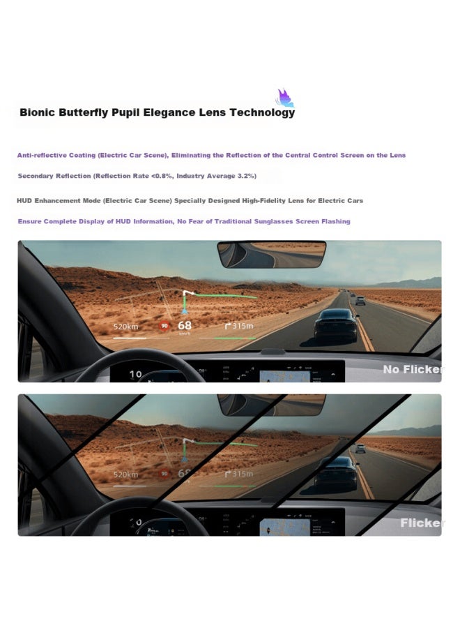 Bertha Yanjie Driving Mirror Men's Anti-glare Strong Light Sungl For Driving, Day And Night Dual-use Sungl - Image 2
