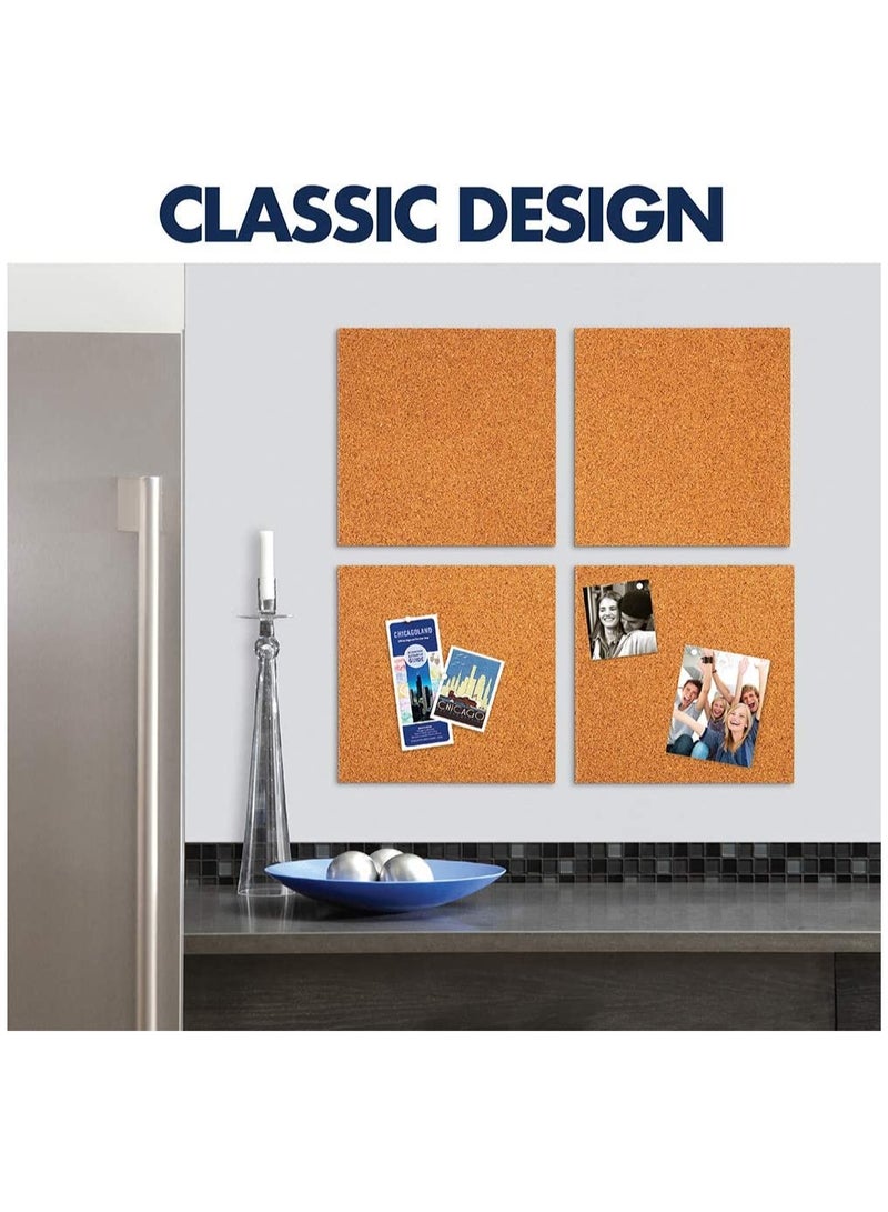 4 Pcs Self Adhesive 30cm Felt Bulletin Boards for Photos Memos Wall Decor with Push Pins - Image 1