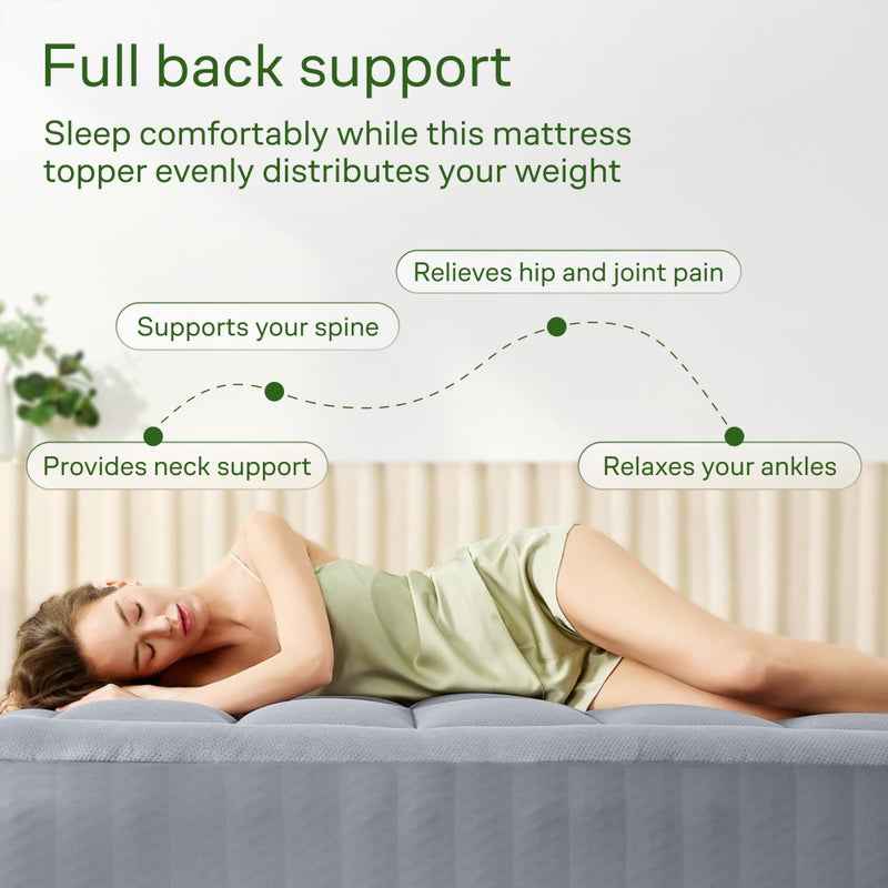 Niagara Sleep Solution Ultra Soft King Size Mattress Topper - Viscose Made from Bamboo Pillow Top Mattress Pad for Back Pain Relief - Naturally Cooling for Hot Sleepers, Gray - Image 4