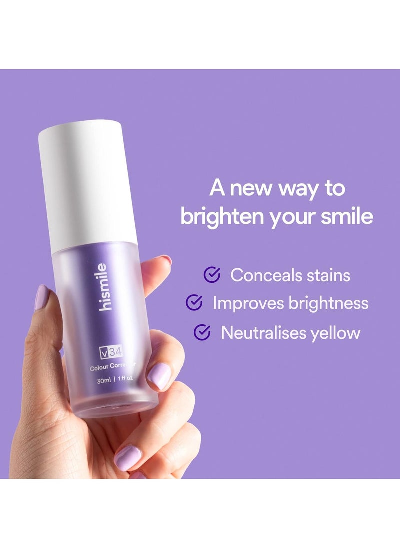 HiSmile v34 Colour Corrector, Purple Teeth Whitening, Tooth Stain Removal, Teeth Whitening Booster, Purple Toothpaste - Packaging May Vary  - Image 3