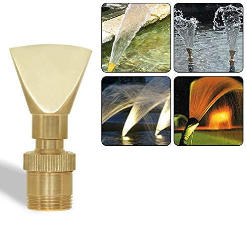 Hooshing Water Fountain Nozzle Spray 1/2" DN15 and 3/4" DN20 Brass Narrow Fan Shaped Water Spray Sprinkler for Garden Pond Amusement Park Museum - Image 5