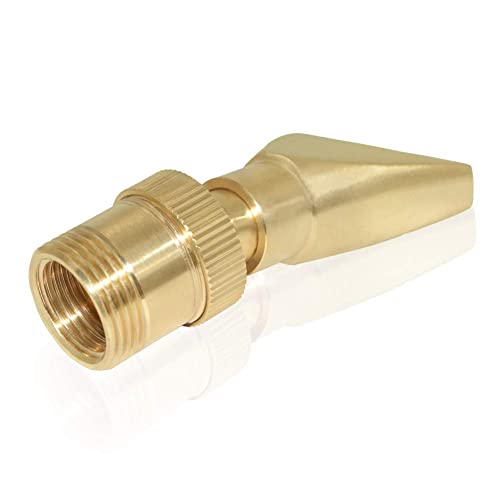 Hooshing Water Fountain Nozzle Spray 1/2" DN15 and 3/4" DN20 Brass Narrow Fan Shaped Water Spray Sprinkler for Garden Pond Amusement Park Museum - Image 3