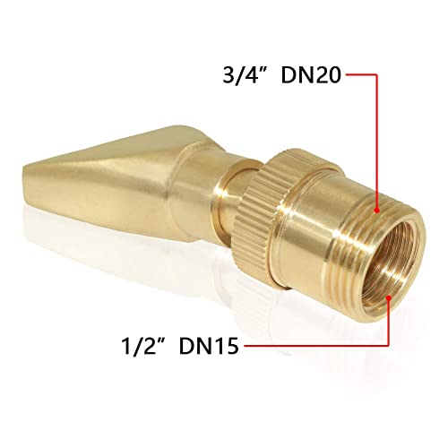 Hooshing Water Fountain Nozzle Spray 1/2" DN15 and 3/4" DN20 Brass Narrow Fan Shaped Water Spray Sprinkler for Garden Pond Amusement Park Museum - Image 2