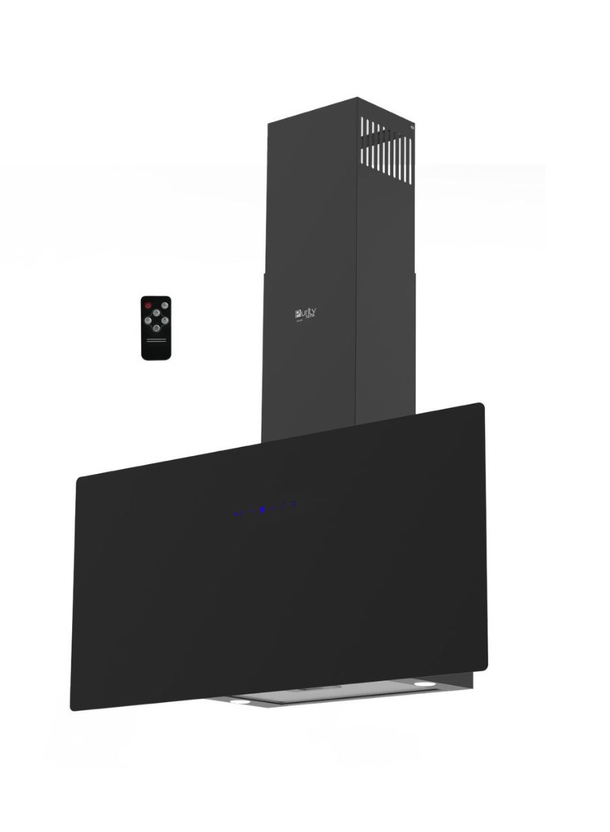 Kitchen Cooker Hood, 90 cm Wall-Mount, 1000 m³/h Suction Power, 5-Speed Inclined Design, LED Lighting, Black ( GL PRO PLUS 90 BL )