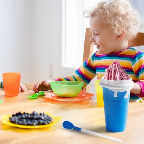 ROEDEER Large Slushie Cup 500ml,Frozen Magic Slushy Cup Maker,DIY Homemade Ice Cream,Milk Shake,Drinks Smoothie,Fruit Juice Slush Cup,Cool Stuff Gifts for Kids and Family - Blue - Image 2