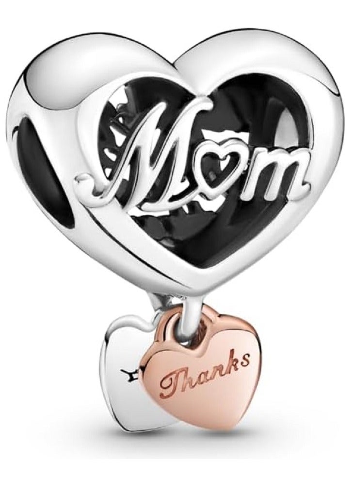 Pandora Thank You Mom Heart Charm Bracelet Charm Moments Bracelets - Stunning Women's Jewelry - Image 1
