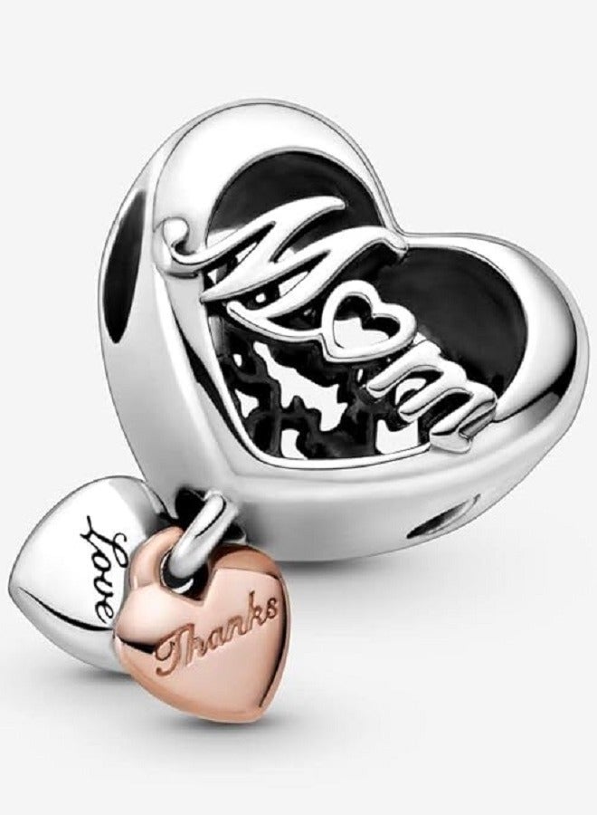 Pandora Thank You Mom Heart Charm Bracelet Charm Moments Bracelets - Stunning Women's Jewelry - Image 2