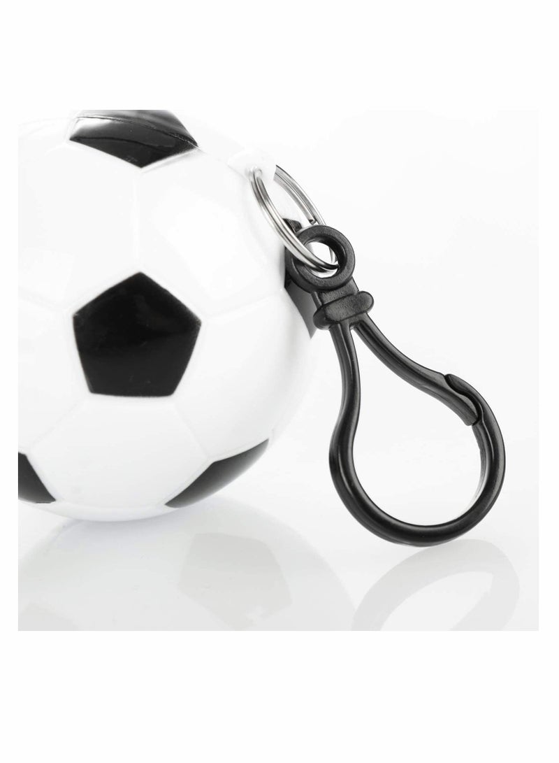 KASTWAVE Disposable Poncho, 3 x Soccer Ball Rain Poncho - Disposable Emergency Poncho for Concerts, Stadiums, Hiking, Camping in a Practical Transport Ball with Snap Hooks to Attach - Image 4