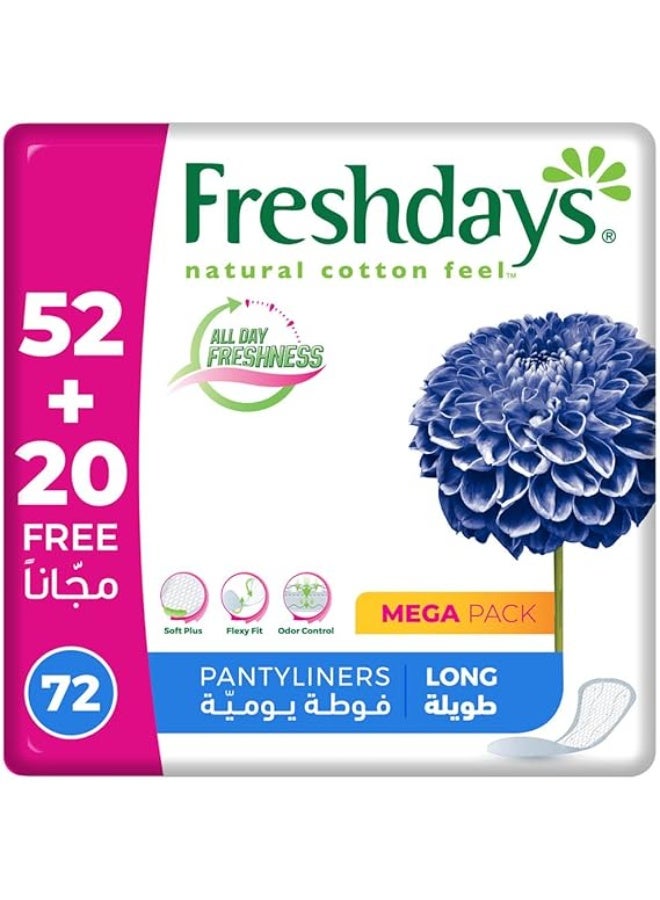 Freshdays Pantyliners Long 72 Pads White - Image 1
