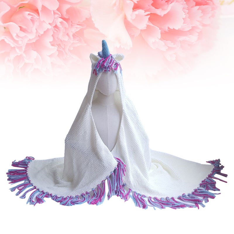 2pcs Colorful Knitted Blanket Cloak Cozy Crochet Sleeping Cover for Children Kids - Image 4