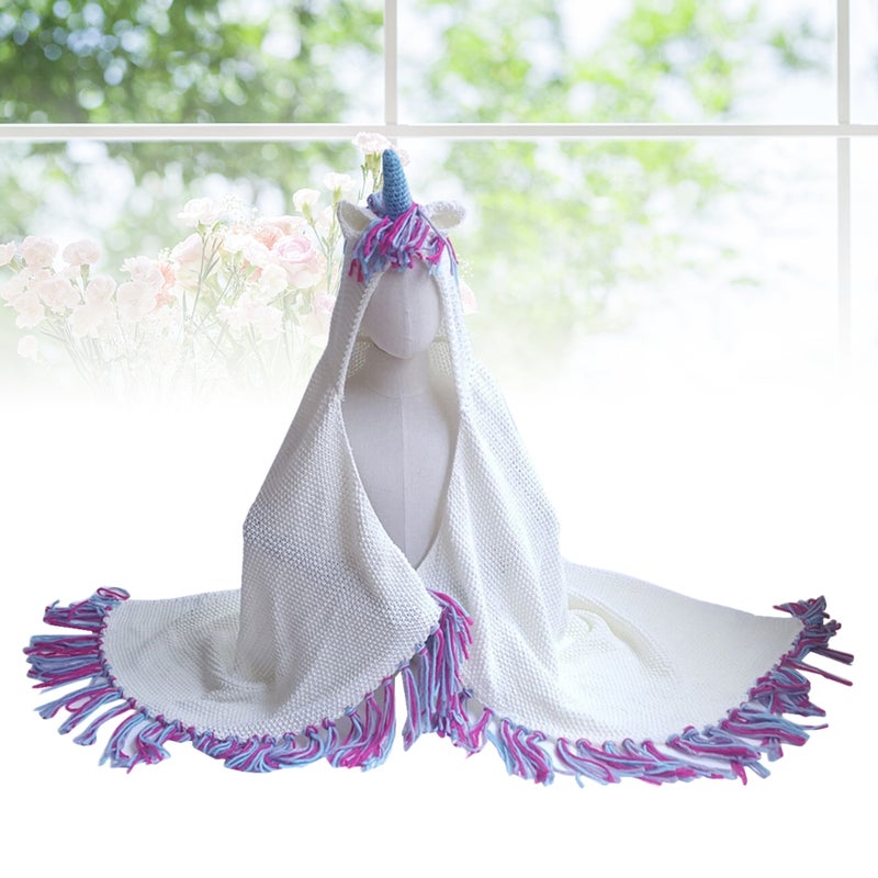 2pcs Colorful Knitted Blanket Cloak Cozy Crochet Sleeping Cover for Children Kids - Image 3