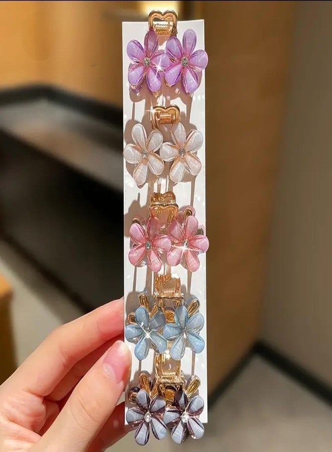 RHOSYN HAIR ACCESSORIES Hair Clips For Women Alloy Rhinestone Clutchers For Girls Stylish Latest Flower Metal Barrettes Juda Bun Shaper Hair Accessories (Pack-6 Multicolor) - Image 4