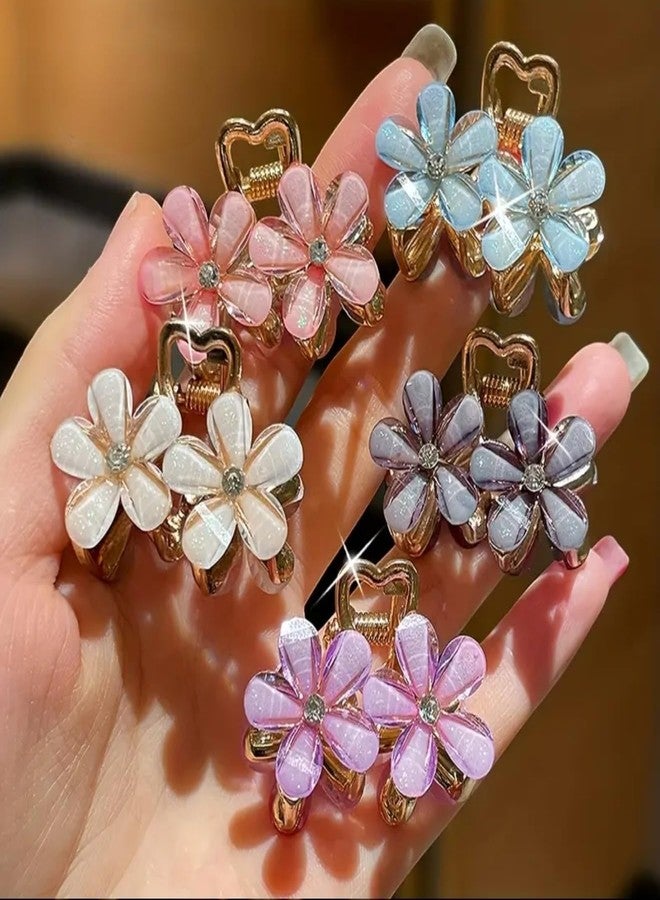 RHOSYN HAIR ACCESSORIES Hair Clips For Women Alloy Rhinestone Clutchers For Girls Stylish Latest Flower Metal Barrettes Juda Bun Shaper Hair Accessories (Pack-6 Multicolor) - Image 5