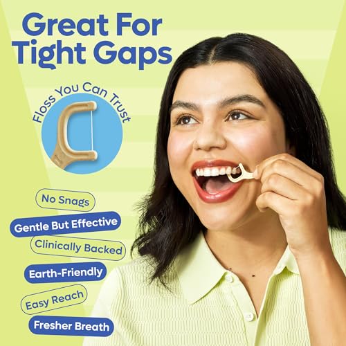 SmartLifeco Eco-Friendly Dental Floss Picks (100ct) - Flossers Made with Straw Wheat Blend, Superior Anti-Shred Thread for Tight Gaps, Tooth Pick Stick for Adults, Soft on Gum & Teeth, Vegan, Mint - Image 3
