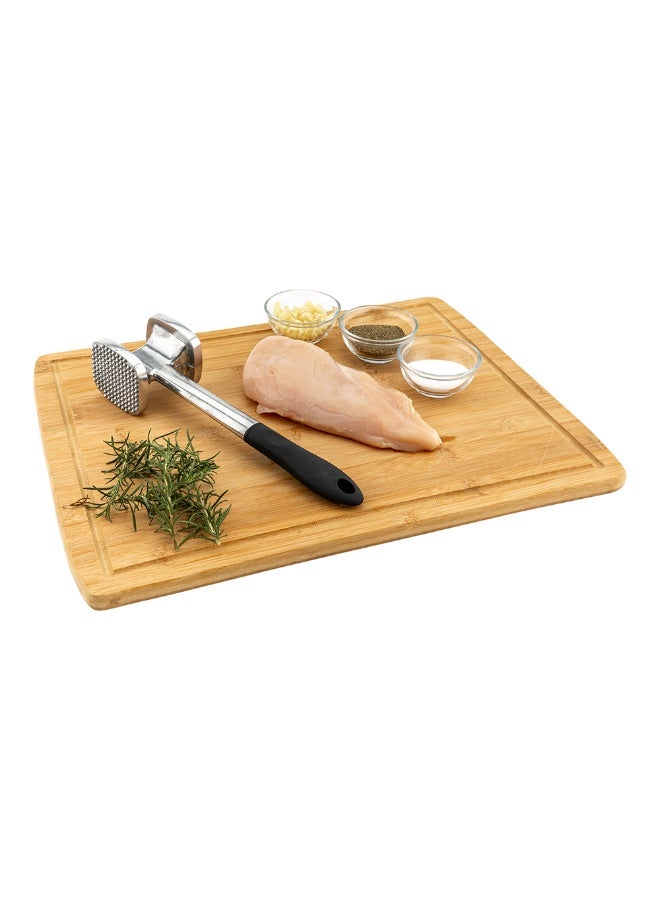 Restaurantware Met Lux Meat Tenderizer, 1 Double-Sided Meat Mallet - Textured Surface, Smooth Surface, Aluminum Meat Pounder, Ergonomic Handle, For Tenderizing Steak Or Poultry - Image 2