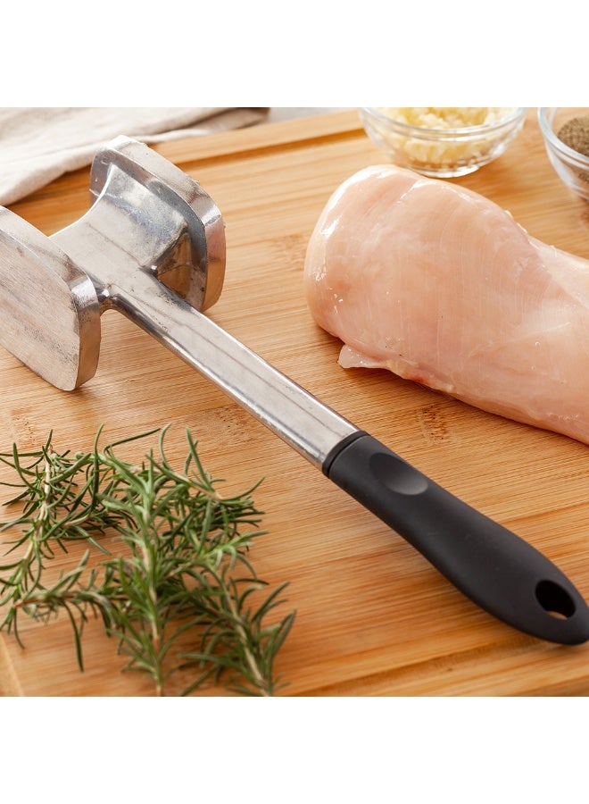 Restaurantware Met Lux Meat Tenderizer, 1 Double-Sided Meat Mallet - Textured Surface, Smooth Surface, Aluminum Meat Pounder, Ergonomic Handle, For Tenderizing Steak Or Poultry - Image 3