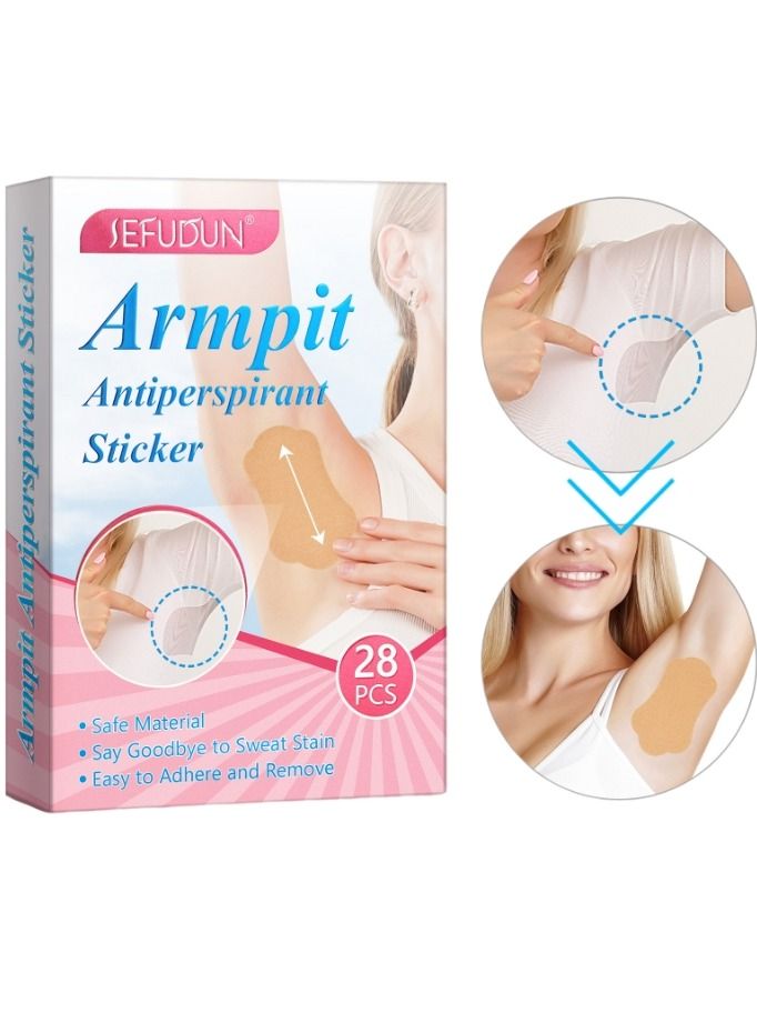 Sefudun 28-Piece Disposable Antiperspirant Pads Foot Underarm Sweat Absorbent Pads Beige - Image 1