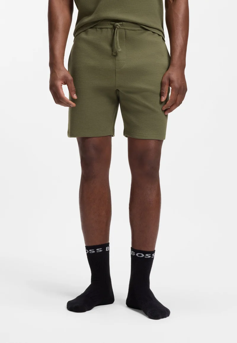 BOSS Cotton-blend pyjama shorts with embroidered logo