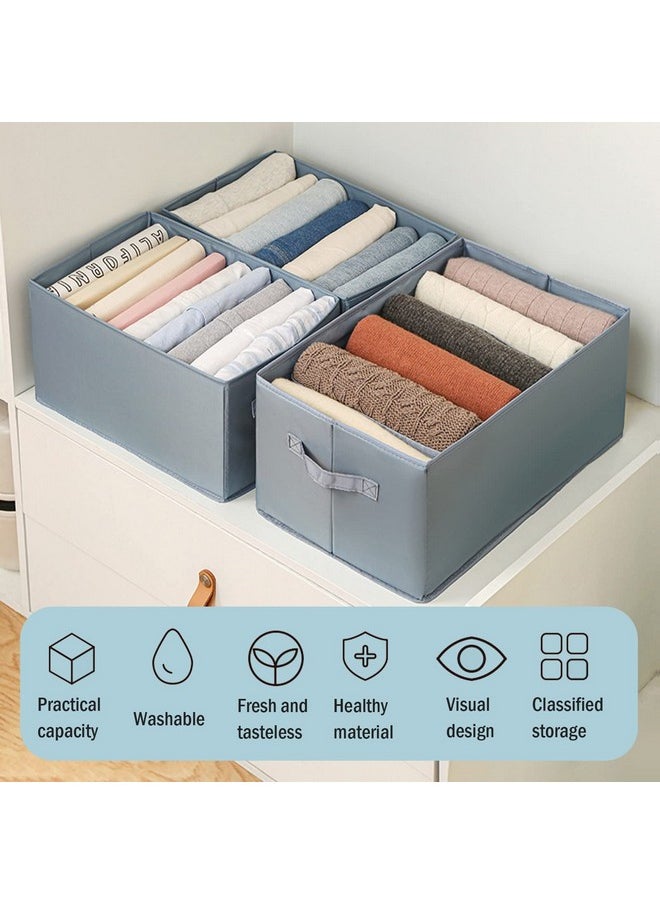HOUSE OF QUIRK House of Quirk Set of 3 Wardrobe Clothes Organizer for Folded Clothes with Handle, Closet Drawer Organizers for Jeans Pants T-shirt Sweater Kids Clothes (6+7+9 Grids, Pink) (Fabric)  - Image 3