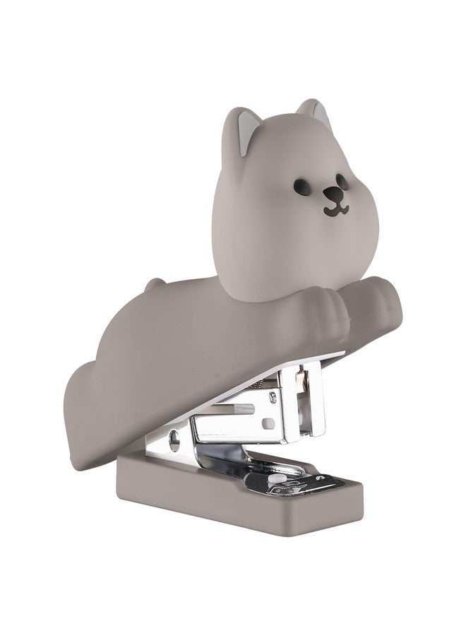 Honagu Mini Cute Animal Stapler with Staples, Cartoon Stereoscopic Silicone (PVC) Stapler, Labor-Saving Office Supplies for Students Kids (Gray Puppy) - Image 1