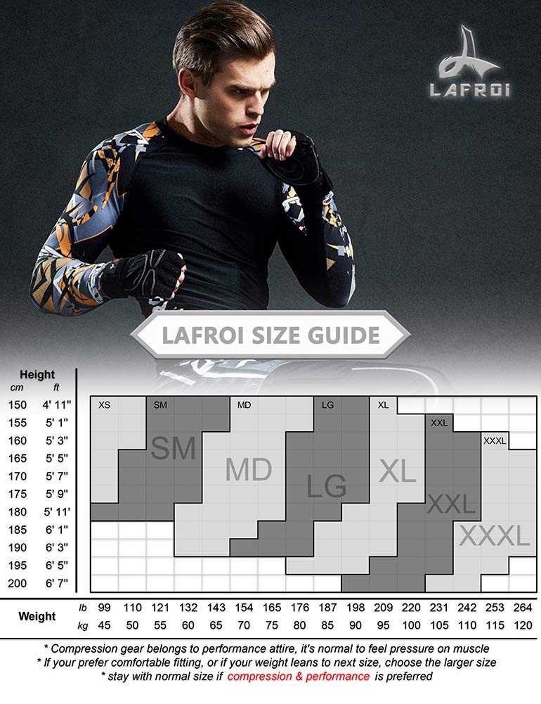 LAFROI Men's Long Sleeve UPF 50+ Baselayer Skins Performance Fit Compression Rash Guard-CLYYB Asym Red Fire Size SM - Image 2