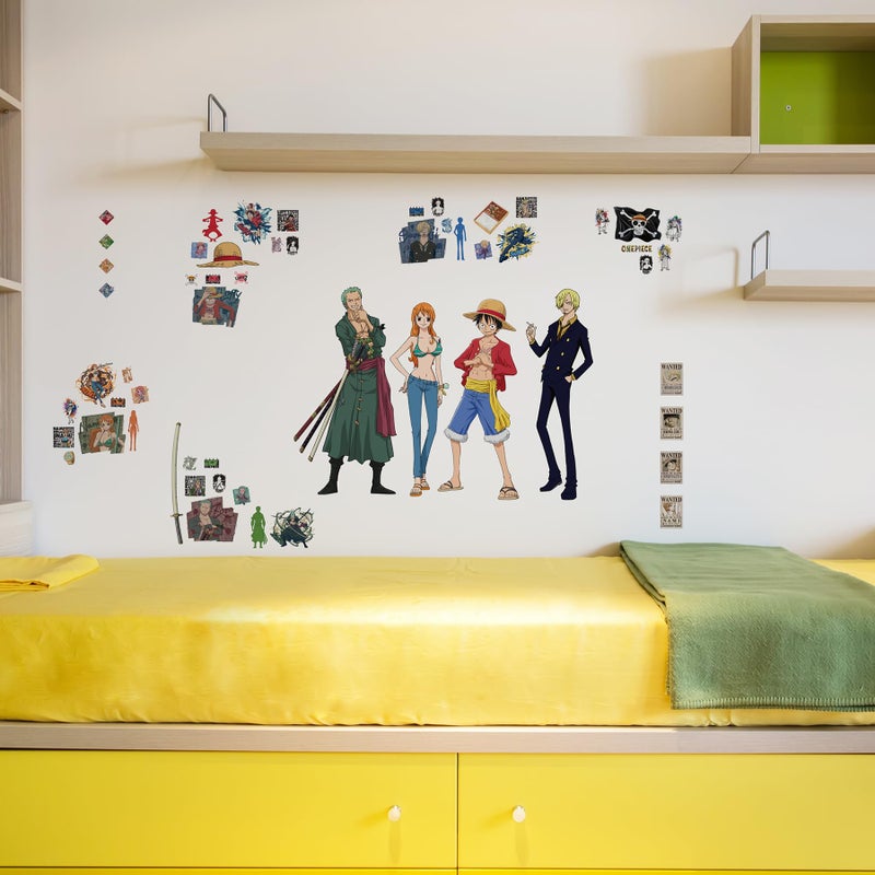 RoomMates RMK5438SCS One Piece Straw Hat Crew Peel and Stick Wall Decal, Brown - Image 3