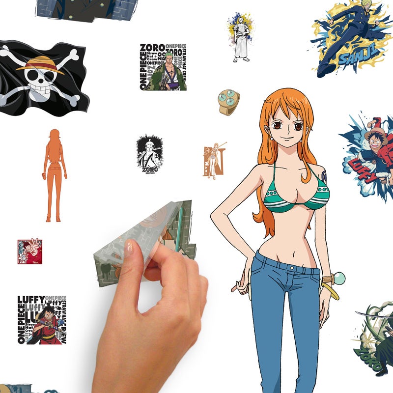 RoomMates RMK5438SCS One Piece Straw Hat Crew Peel and Stick Wall Decal, Brown - Image 5