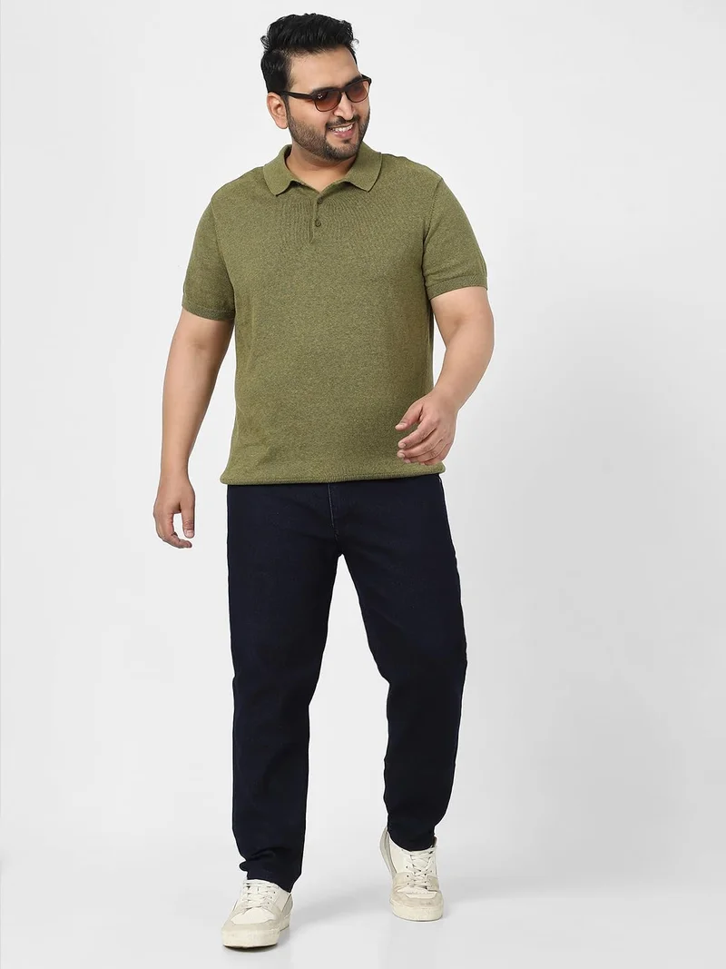Urbano Fashion  Urbano Plus Men's Dark Blue Regular Fit Denim Jeans Stretchable  | Best Price UAE